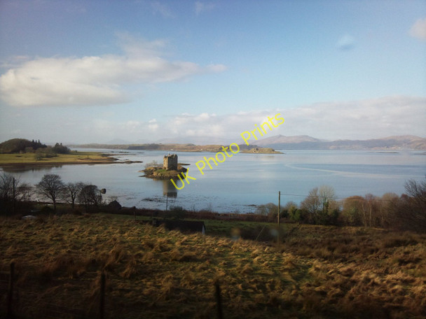 Photo 6"x4" Castle Stalker taken from the A828 on the way to Oban by Coach Portnacroish c2011