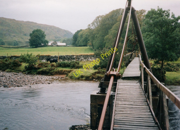 Photo 6"x4" Suspension footbridge over River Aline Corner Pool c1999