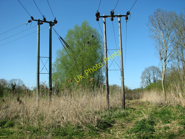 Photo 6"x4" Electricity poles, Tasburgh Low Tharston c2011