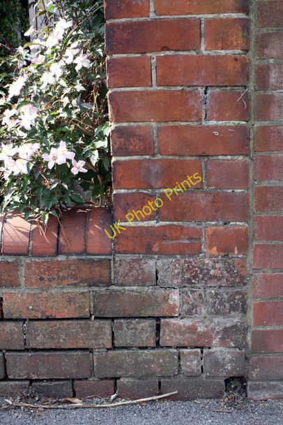 Photo 6"x4" Benchmark on the end pier of the party wall between #78 and #80 Wantage Road Reading c2011
