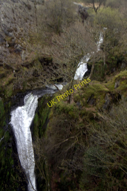 Photo 6"x4" Waterfall as seen from Snowdon Mountain Railway Llanberis c2011