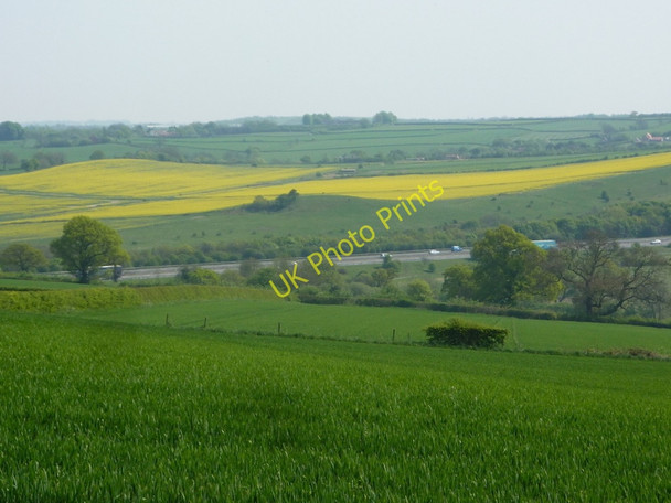 Photo 6"x4" Fields down towards the motorway Hardstoft c2011