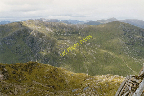 Photo 6"x4" View towards the South Glen Shiel ridge Spidean Mialach c1997