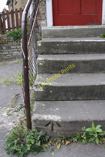 Photo 6"x4" Benchmark on bottom step to Parish Hall Wantage c2011