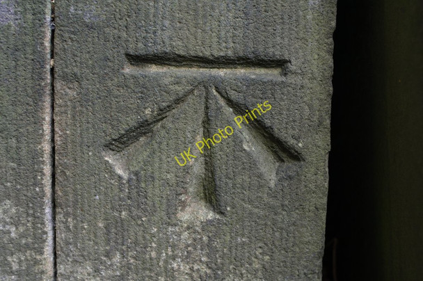 Photo 6"x4" Cut Bench Mark, Christ Church Harrogate c2011