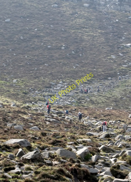 Photo 6"x4" Walkers climbing upwards towards The Saddle Newcastle\/J3732 c2011