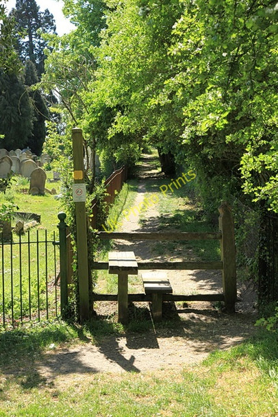 Photo 6"x4" Footpath from village green, Cavendish Cavendish c2011