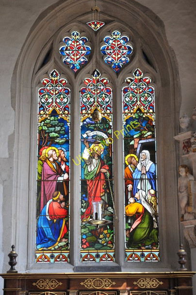 Photo 6"x4" Stained glass window, Lechlade church Lechlade on Thames c2011