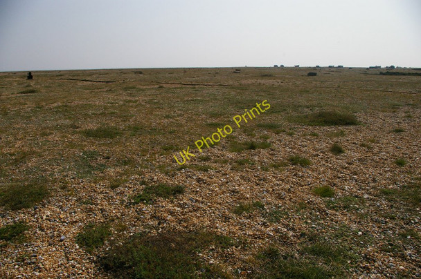 Photo 6"x4" Dungeness, looking seaward: beached fishing vessels on the horizon Dungeness c2011