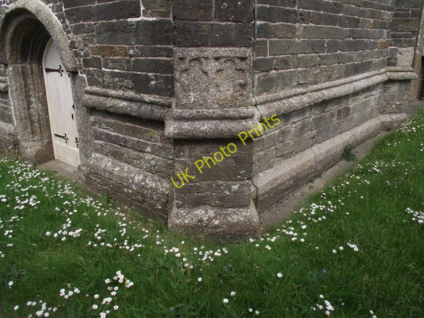 Photo 6"x4" Cut Benchmark on St Nun's church,Pelynt Pelynt c2011