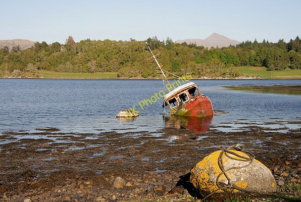 Photo 6"x4" A wreck at Loch Etive Black Crofts c2011