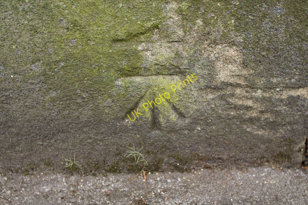 Photo 6"x4" Cut Bench Mark, Queen Parade Harrogate c2011