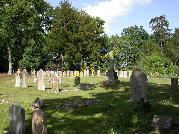 Photo 6"x4" Bisterne, churchyard and war memorial Bisterne c2011
