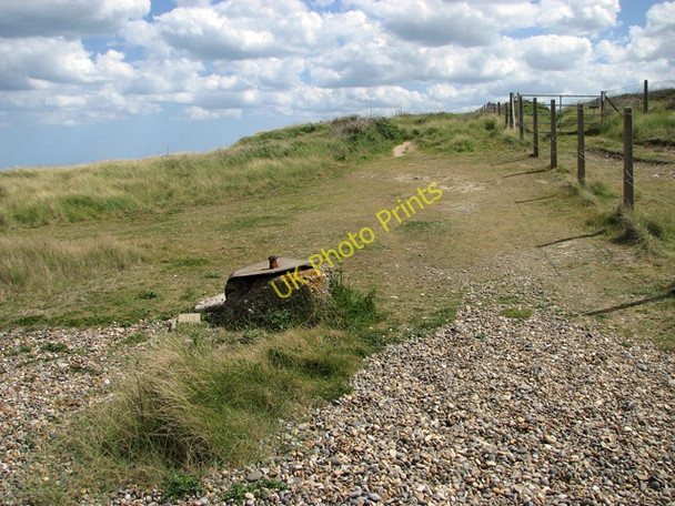 Photo 6"x4" Shingle beach and marram grass by Kelling Hard Kelling c2011