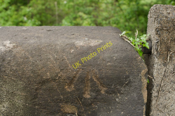 Photo 6"x4" Rivet Bench Mark, Leeds Road Railway Bridge Burn Bridge c2011