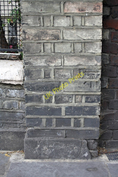 Photo 6"x4" Benchmark on wall end of #22 Pembridge Villas Kensington\/TQ2579 c2011