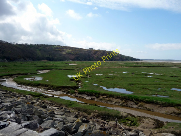 Photo 6"x4" Marshland looking towards Trwynypenrhyn, Gwynedd Porthmadog c2011