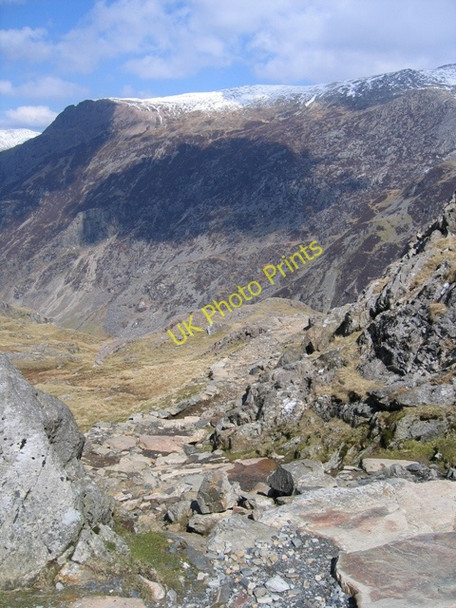 Photo 6"x4" A view across the Llanberis Pass from the PYG track Gwastadnant c2008