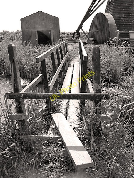 Photo 6"x4" Stile and footbridge, Herringfleet Smock drainage mill Herringfleet c2011