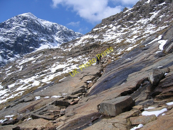 Photo 6"x4" A walk up the Pyg track - glaciated rocks Gwastadnant c2008