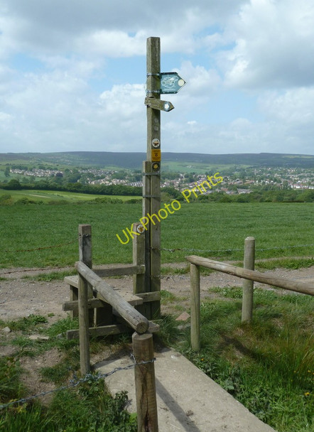 Photo 6"x4" Footpath sign at junction of paths Cartledge c2011