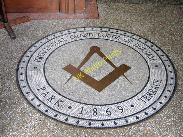 Photo 6"x4" Masonic Hall mosaic, Beamish Stanley\/NZ1952 c2011