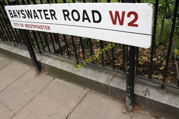 Photo 6"x4" Benchmark beside road name sign Kensington\/TQ2579 c2011