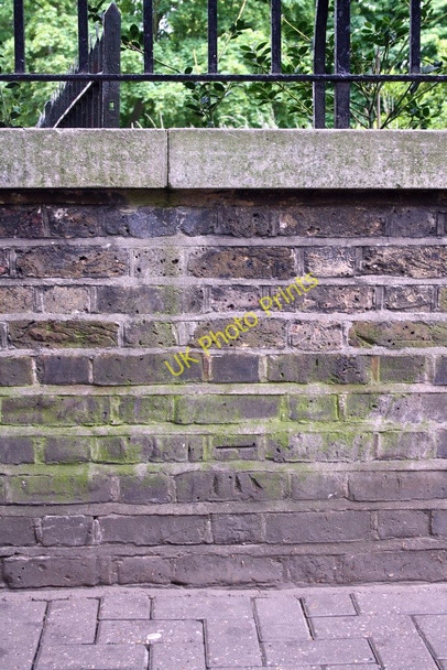 Photo 6"x4" Benchmark on the wall of Kensington Gardens near Black Lion entrance Kensington\/TQ2579 c2011