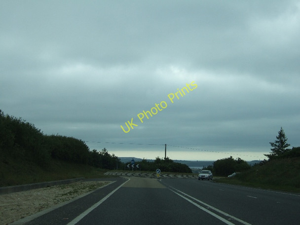 Photo 6"x4" Escape Lane and roundabout for Boscoppa St Austell c2011