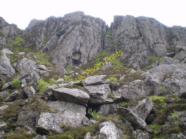 Photo 6"x4" Large rocks above path to loch Mallaigmore c2010