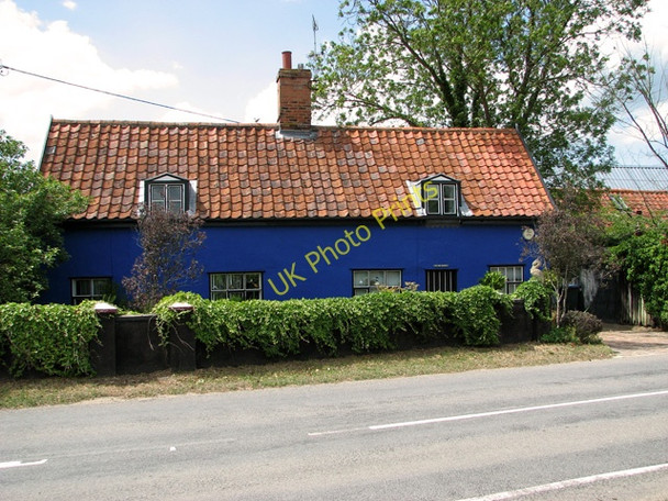 Photo 6"x4" Lovely blue cottage by Rendham Bridge Rendham c2011