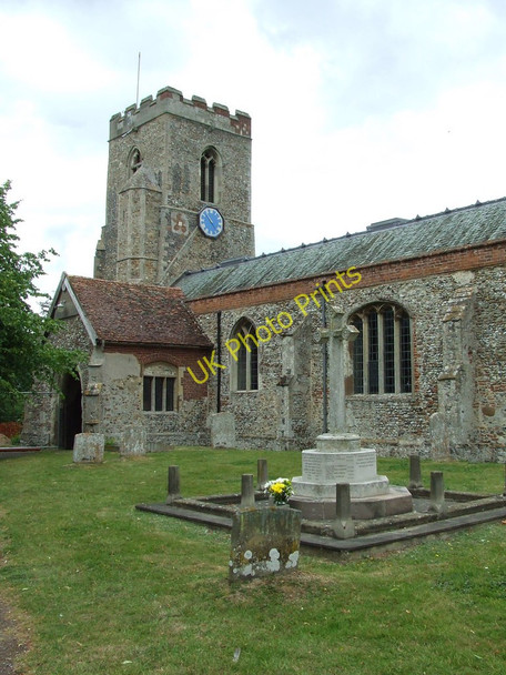 Photo 6"x4" Church And War Memorial Kedington c2011