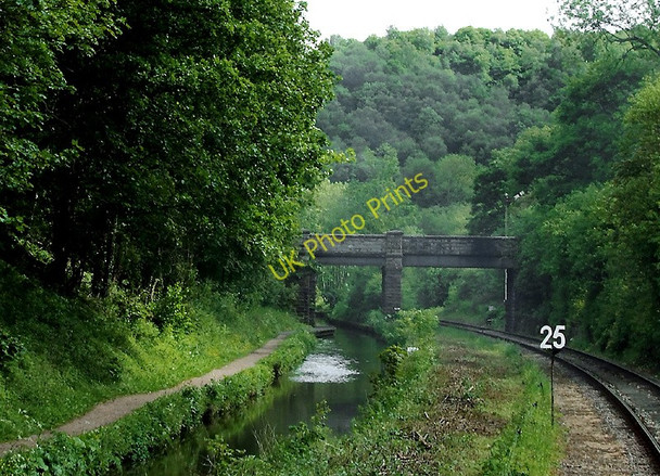 Photo 6"x4" Canal and railway south of Consall, Staffordshire Hazles c2011