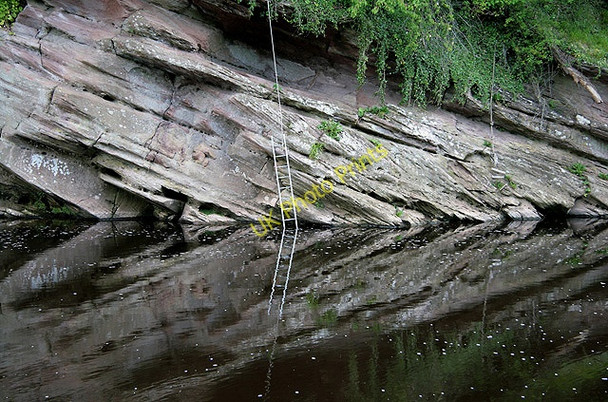 Photo 6"x4" A rock face at the Whiteadder Water Paxton c2011