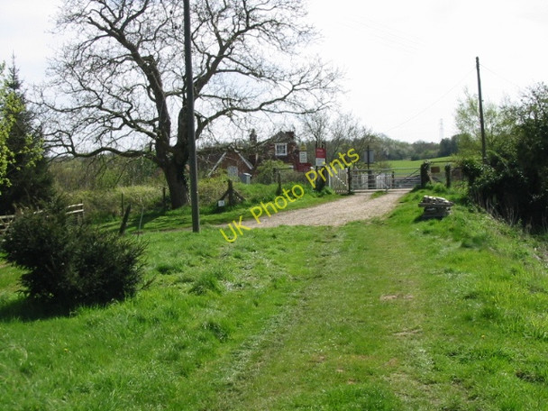 Photo 6"x4" Looking SE to a railway crossing, route of the Stour Valley Walk Chartham c2008