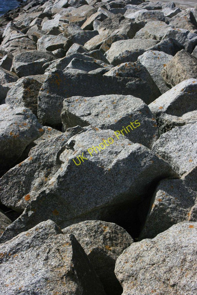 Photo 6"x4" Rip rap, Mount Batten Breakwater Mount Batten c2010