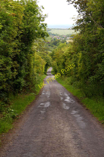 Photo 6"x4" Looking down Castle Hill to Letcombe Regis Wantage c2011