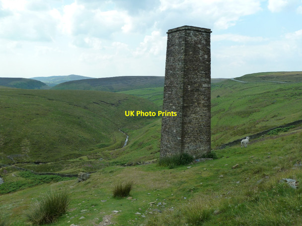 Photo 6"x4" Danebower Colliery chimney Knotbury c2011