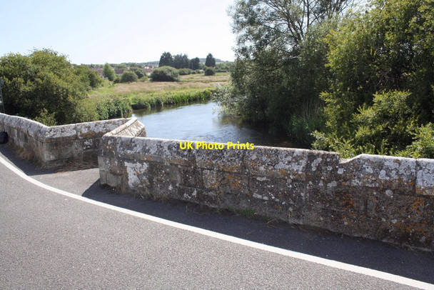 Photo 6"x4" Western parapet of Wool Bridge over River Frome Wool c2011