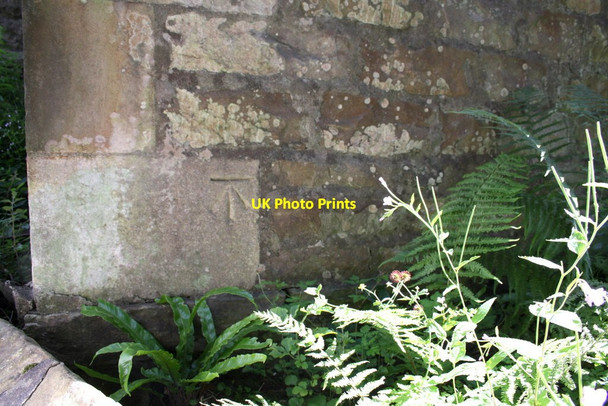 Photo 6"x4" Benchmark on north corner of Holy Trinity Church Kirkby Lonsdale c2011