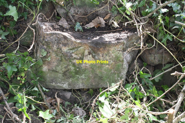 Photo 6"x4" Benchmark on stone in wall of Fell Road Kirkby Lonsdale c2011