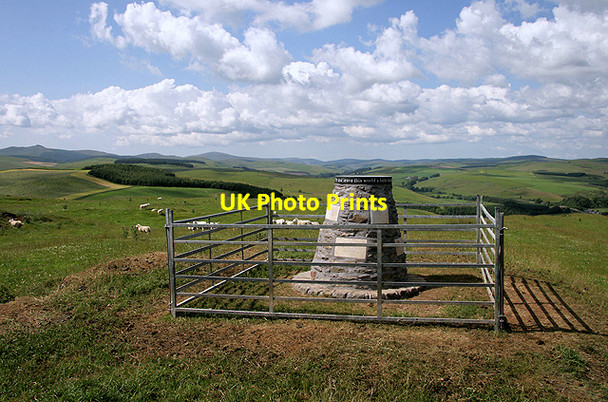 Photo 6"x4" The Nan Lyle memorial cairn on Whitchesters Hill Branxholme c2011