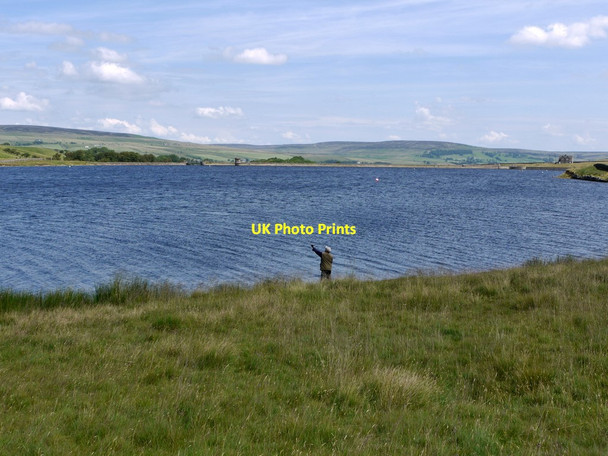 Photo 6"x4" Fisherman by Grassholme Reservoir West Pasture\/NY9422 c2011