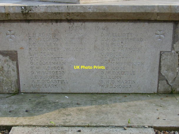 Photo 6"x4" Beccles War Memorial - lower octaganal side 1 Beccles c2010