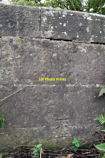 Photo 6"x4" Benchmark on parapet of Brunton Bank railway bridge Castle Bolton c2011