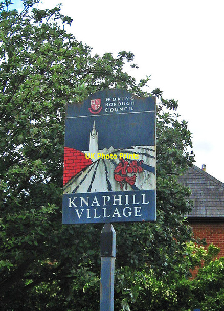 Photo 6"x4" Knaphill village sign (close-up), High Street, Knaphill Knaphill c2011