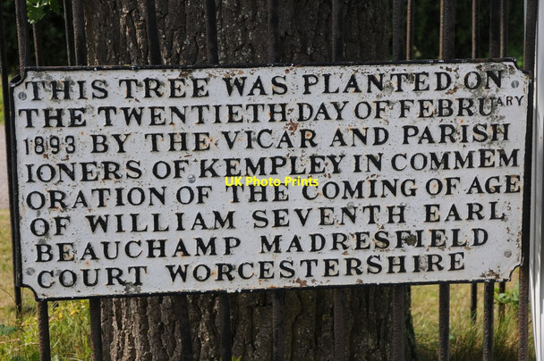 Photo 6"x4" Plaque on an oak tree, Kempley Much Marcle c2011