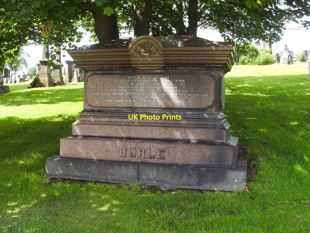 Photo 6"x4" Gravestone of Robert Curle Glasgow c2011