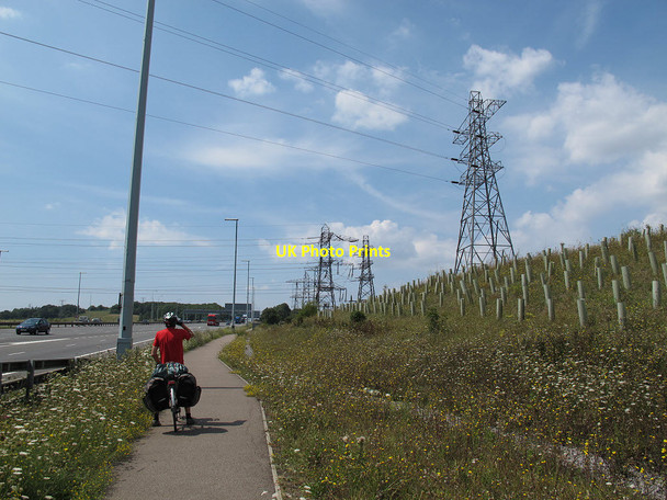 Photo 6"x4" Cycle path alongside the A2 Northfleet c2011