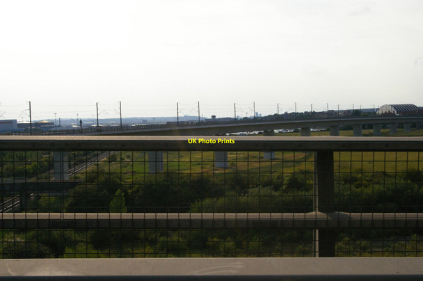 Photo 6"x4" Dartford Crossing: Channel Tunnel high-speed link from the northern bridge approach West Thurrock c2011